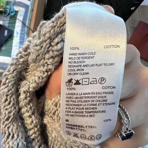 Tommy Bahama 100% Cotton Loose Weave Open Front Cardigan - Picture 5 of 5